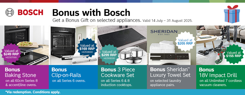 Receive A Bonus Gift With Participating Bosch Appliances