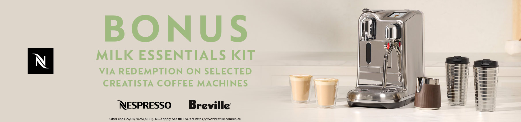 Receive A Bonus Milk Essentials Kit With Selected Breville Creatista Coffee Machines at Retravision