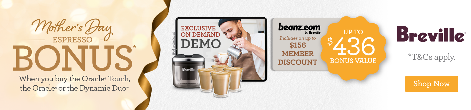 Bonus Barista Pack On Selected Breville Coffee Machines at Retravision