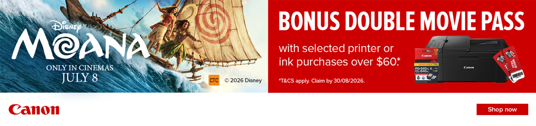 Bonus Movie Tickets With Select Canon Printers