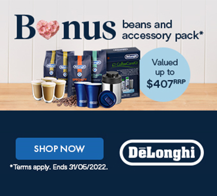 Bonus Coffee Beans & Accessory Pack with selected Delonghi Coffee Machines