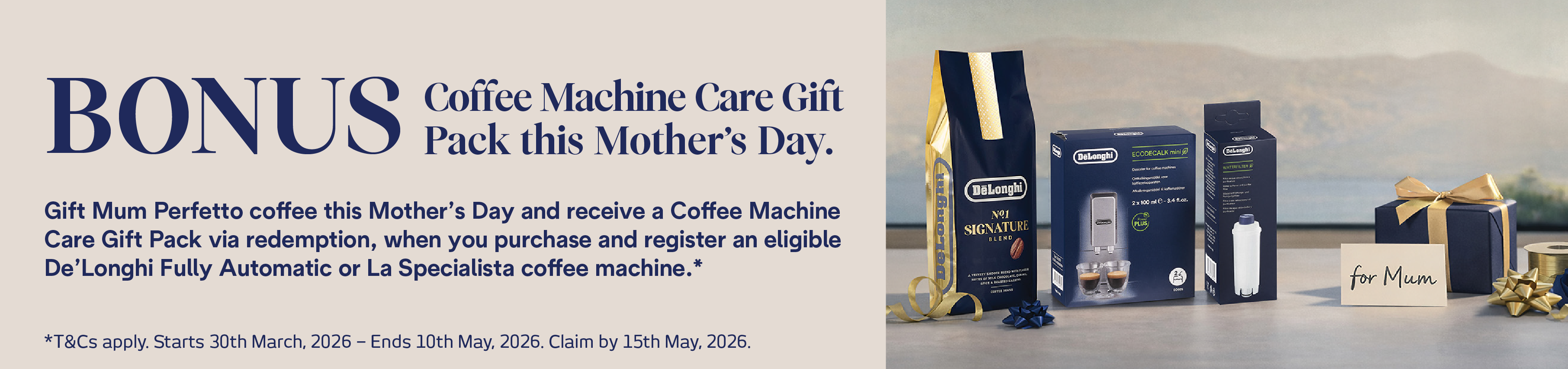 Bonus Gift Pack With Selected De'Longhi Coffee Machines