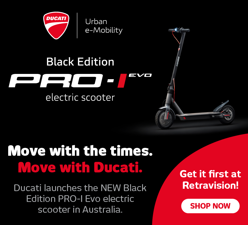 Ducati PRO-I EVO BLACK Electric Scooter at Retravision
