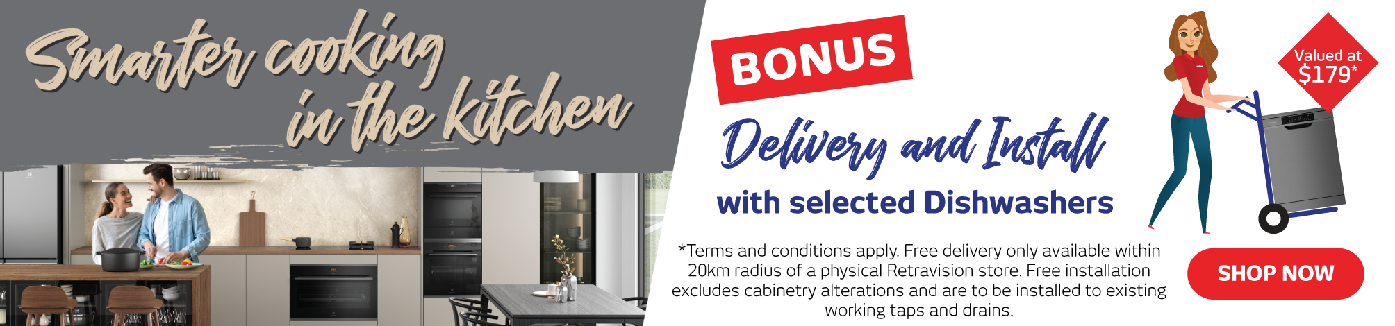 Electrolux & Westinghouse Cooking Guide - Bonus Delivery & Install with selected dishwashers
