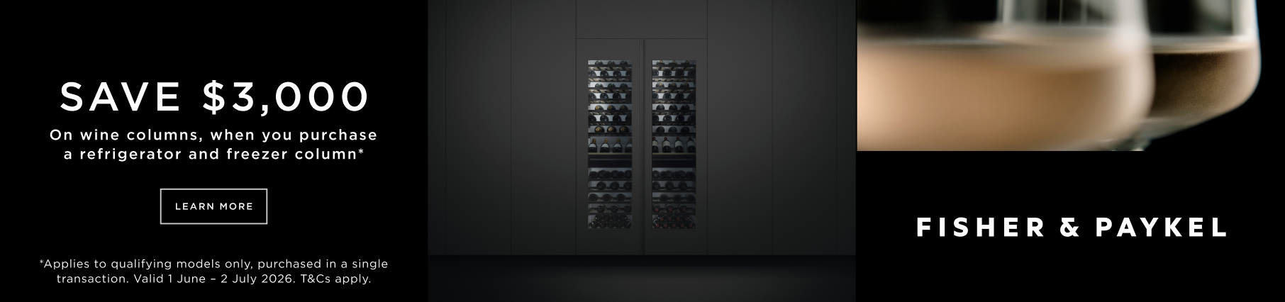 Save $3,000 On Qualifying Fisher & Paykel Wine Columns