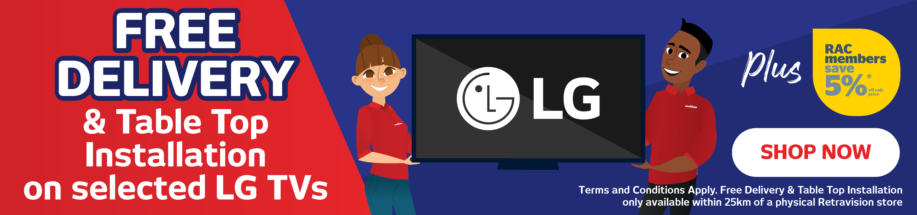 Free Delivery & Table Top Installation on selected LG TV