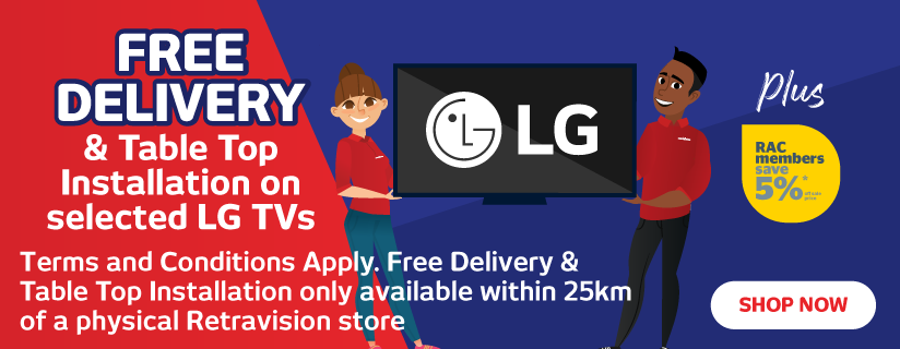 Free Delivery & Table Top Installation on selected LG TV at Retravision
