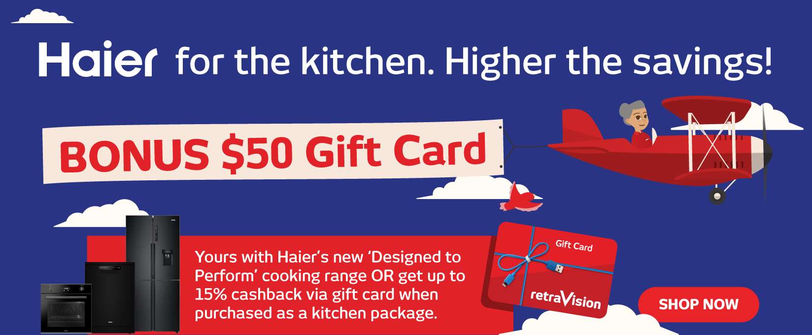 Bonus Gift Card With Haier Cooking at Retravision
