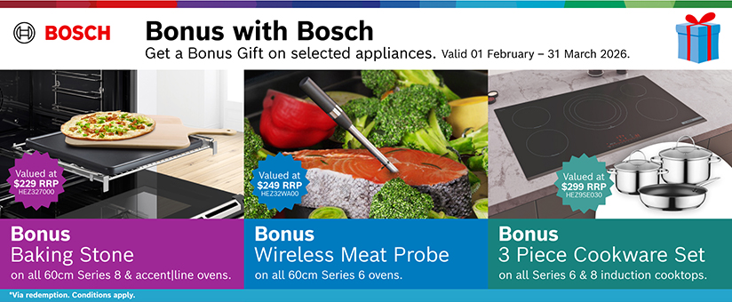 Receive A Bonus Gift With Select Bosch Appliances