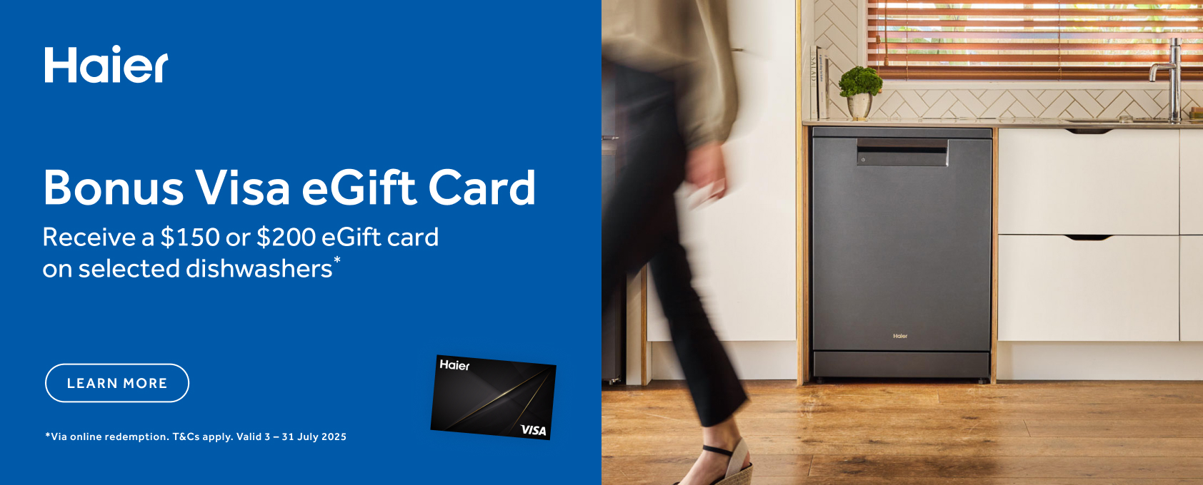 Bonus Visa eGift Card On Haier Dishwashers at Retravision