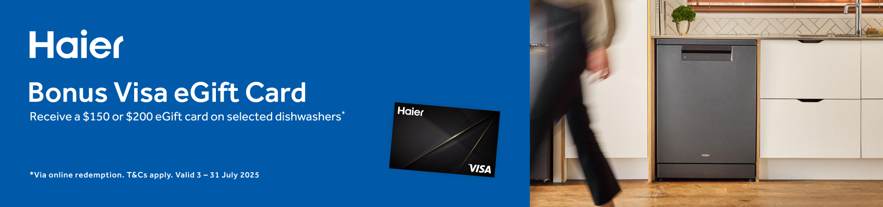 Bonus Visa eGift Card On Haier Dishwashers
