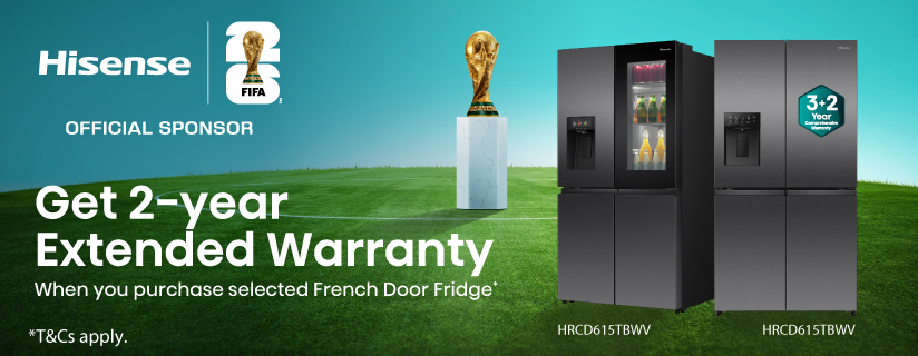 Bonus 2 Year Extended Warranty With Selected Hisense French Door Fridges at Retravision
