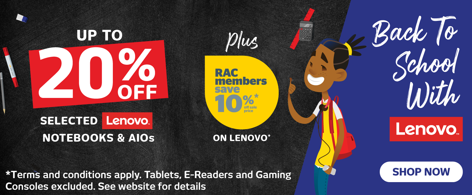 Up To 20% Off Selected Lenovo, Plus RAC Members Save An Extra 10% at Retravision