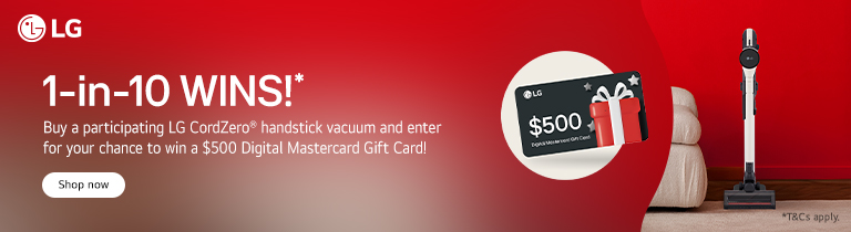 Buy a Participating LG Stick Vacuum for Your Chance to Win a $500 Digital Gift Card at Retravision