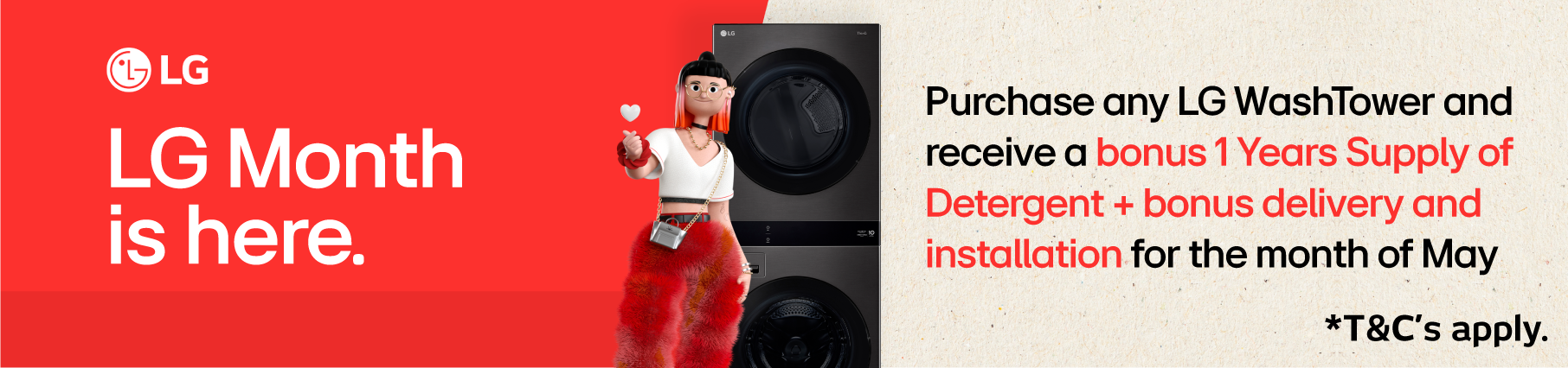 Bonus Laundry Detergent & Delivery, Installation On LG WashTowers
