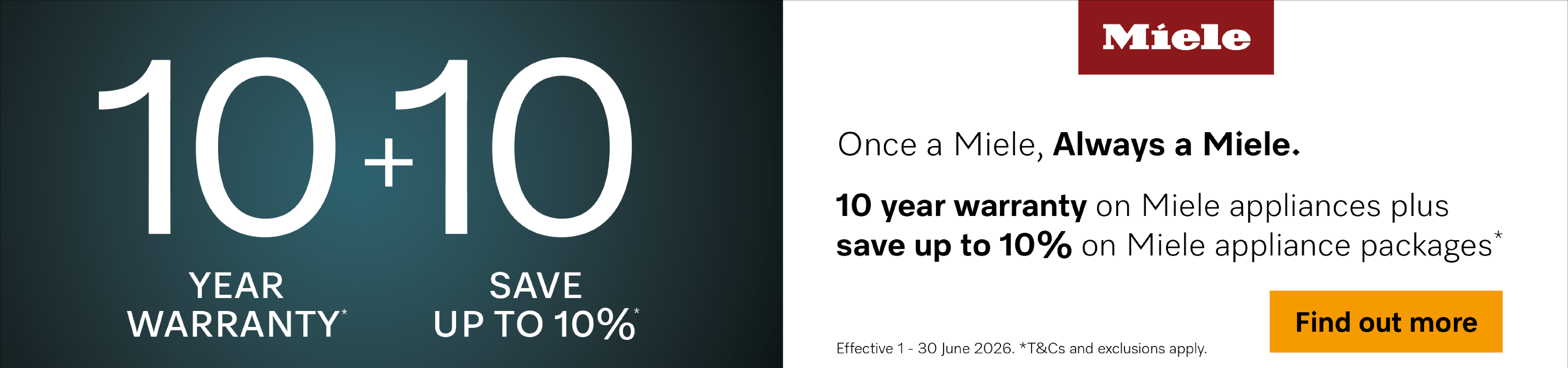 10 Year Warranty + Save Up To 10% On Selected Miele Appliances