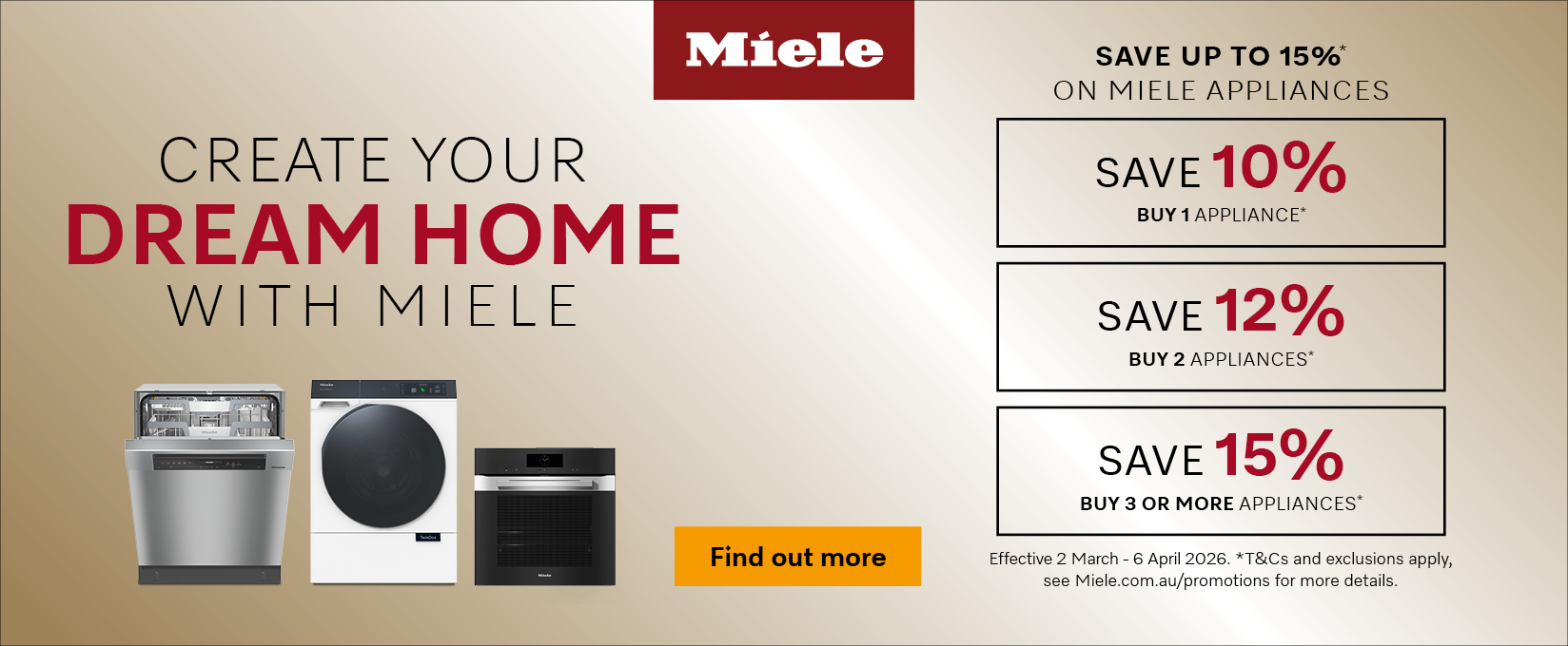 Save Up To 15% On Select Miele Kitchen & Laundry Appliances at Retravision