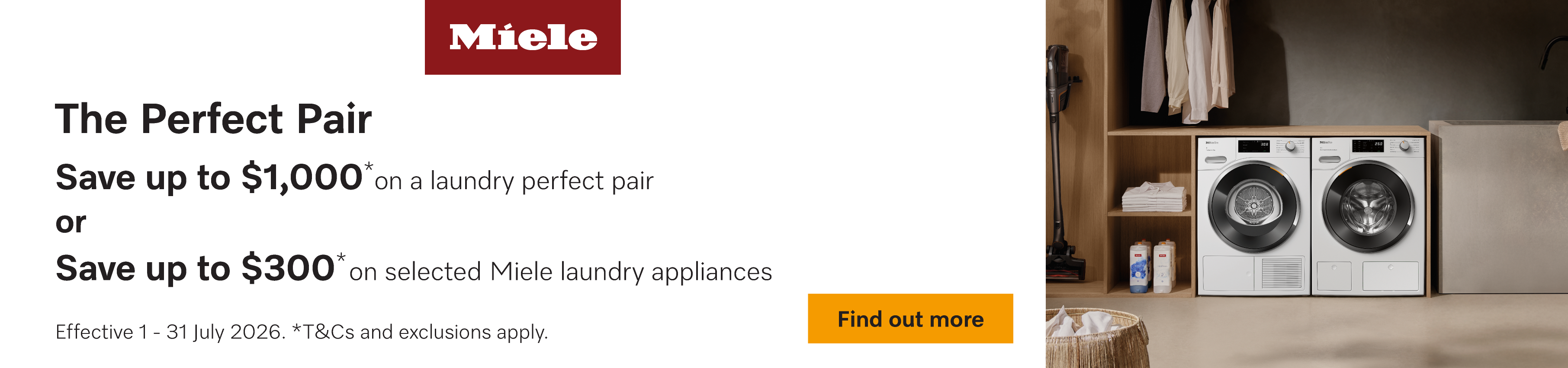 Save Up To $1000 On Selected Miele Laundry Packages