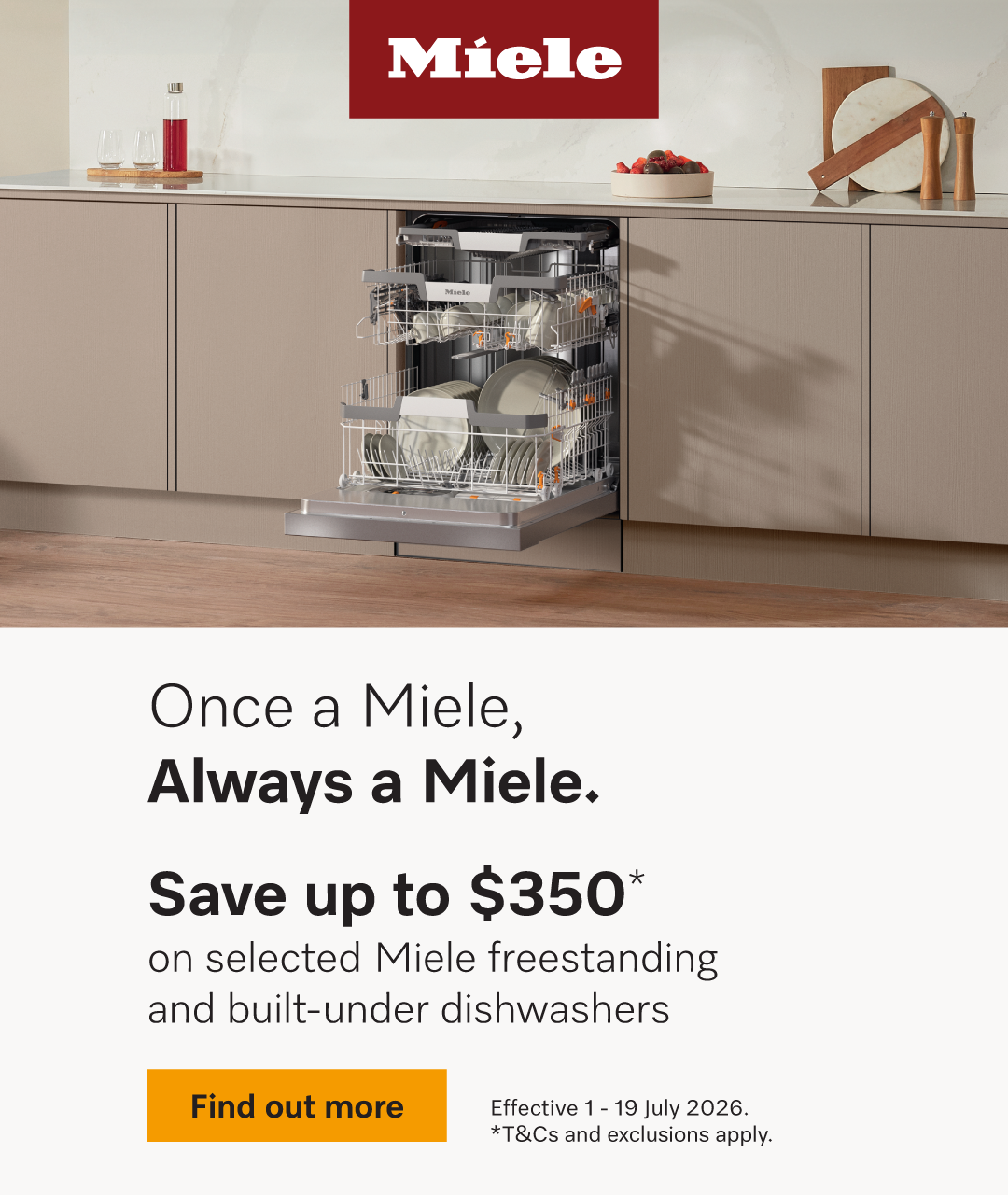 Save Up To $350 On Selected Miele Dishwashers