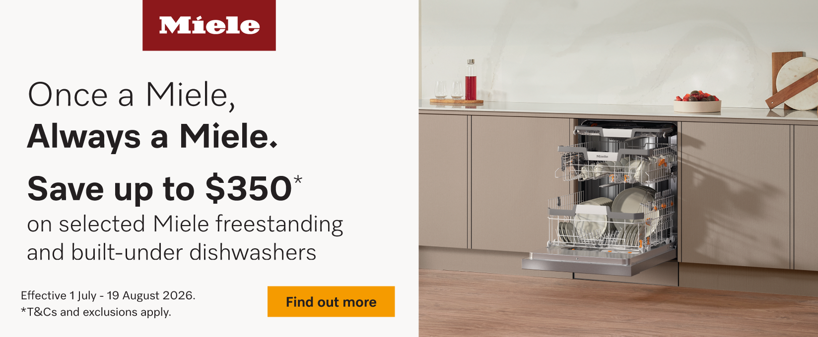 Save Up To $350 On Selected Miele Dishwashers at Retravision