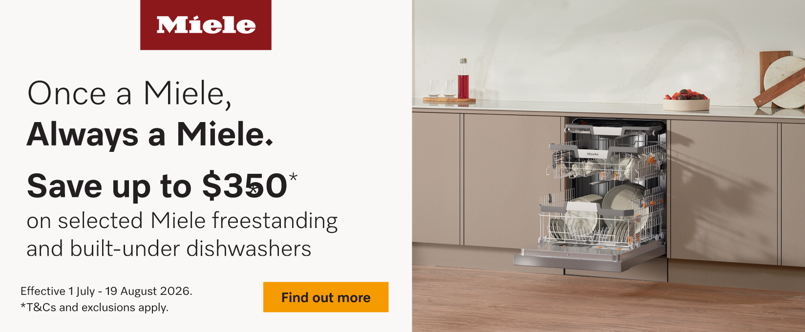 Save Up To $350 On Selected Miele Dishwashers at Retravision