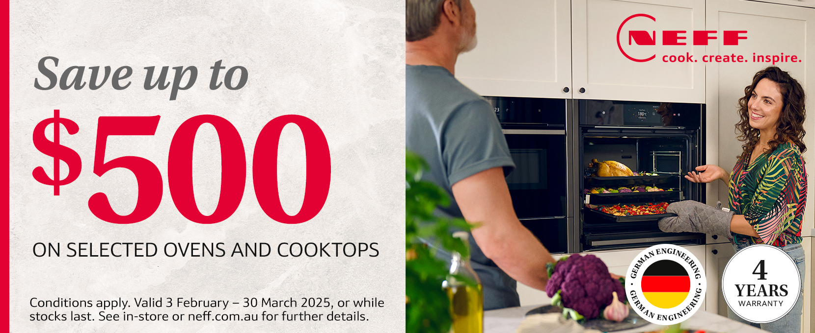 Save Up To $500 On Selected NEFF Ovens, Companion Appliances & Cooktops at Retravision