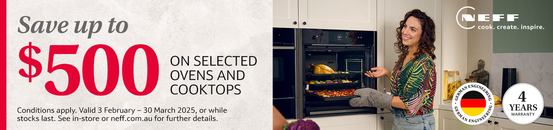 Save Up To $500 On Selected NEFF Ovens, Companion Appliances & Cooktops