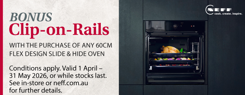 Bonus Clip On Rails With Selected Neff Slide & Hide Ovens at Retravision
