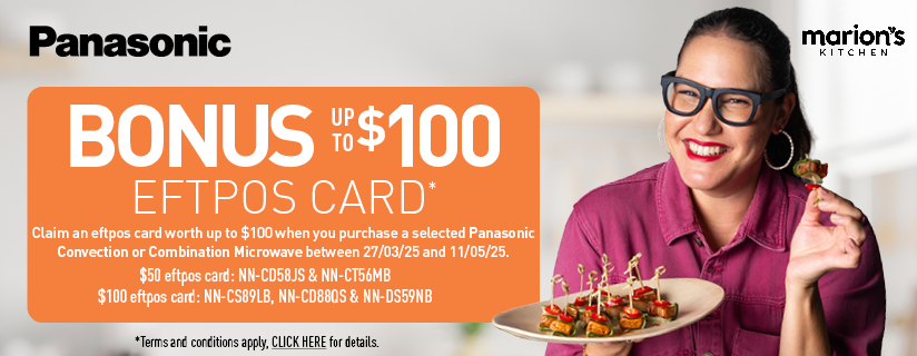 Bonus EFTPOS Card Up To $100 With Selected Panasonic Microwaves