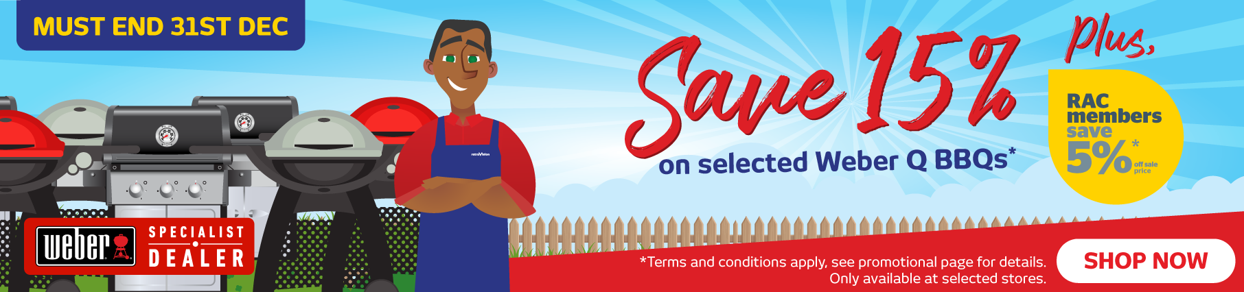 15% Off Selected Weber Q BBQs