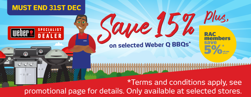 15% Off Selected Weber Q BBQs at Retravision