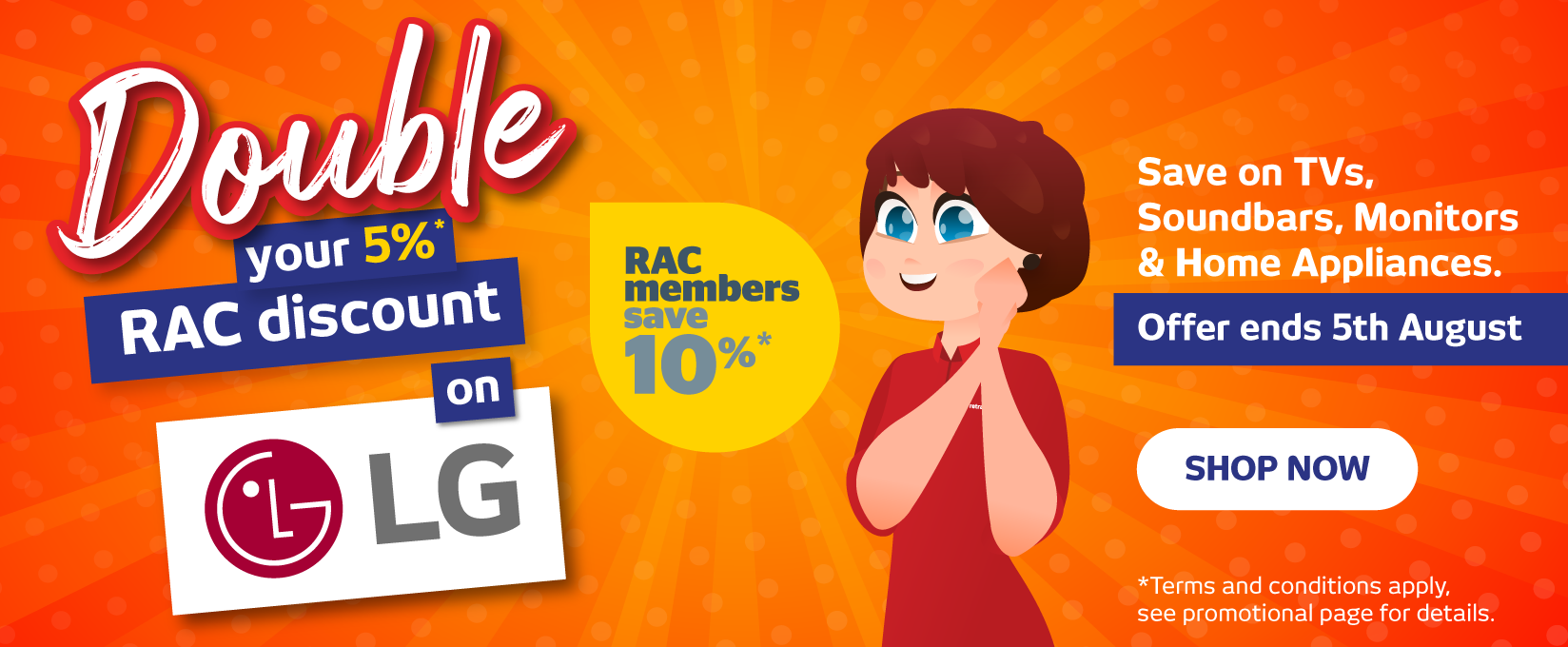 RAC Double Discount on LG at Retravision