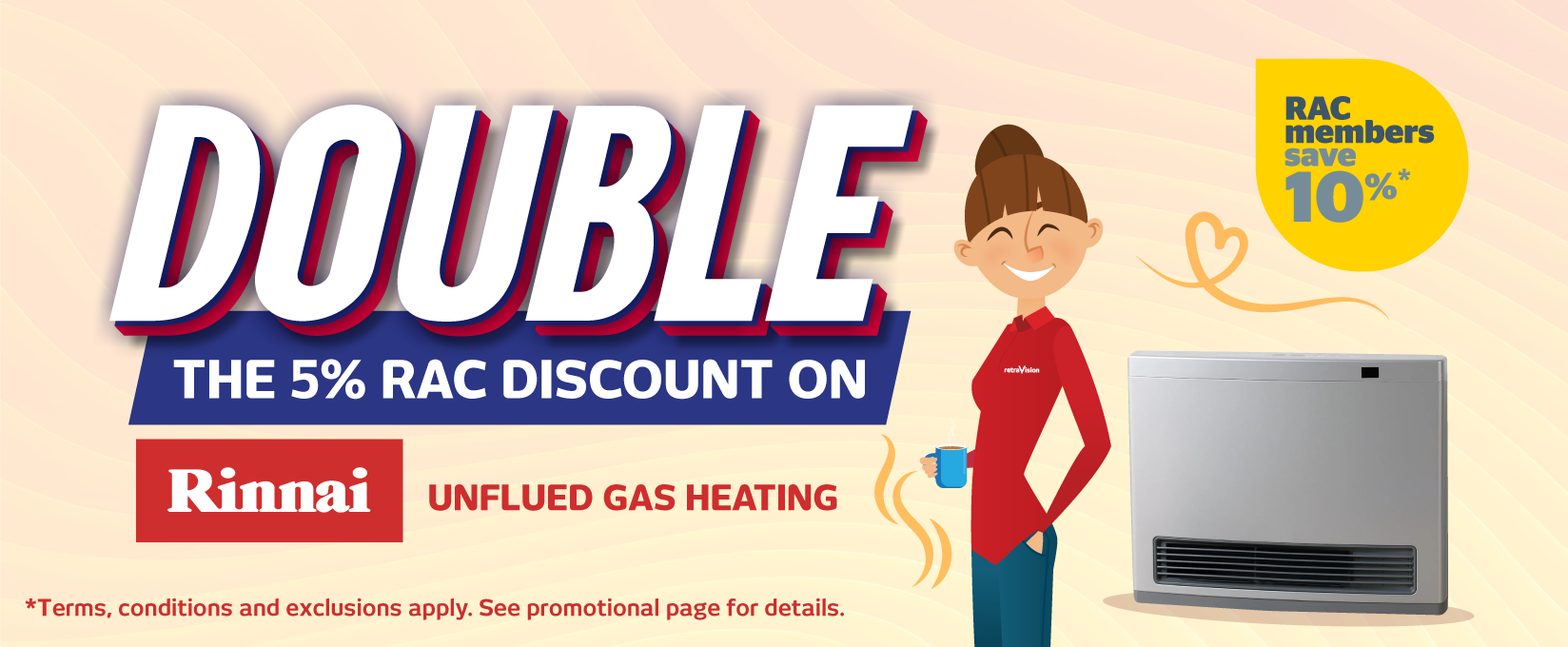 RAC Double Discount on Rinnai at Retravision