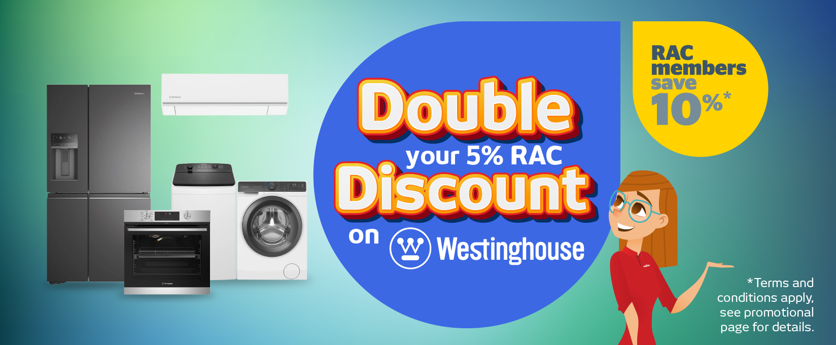 RAC Double Discount on Westinghouse at Retravision