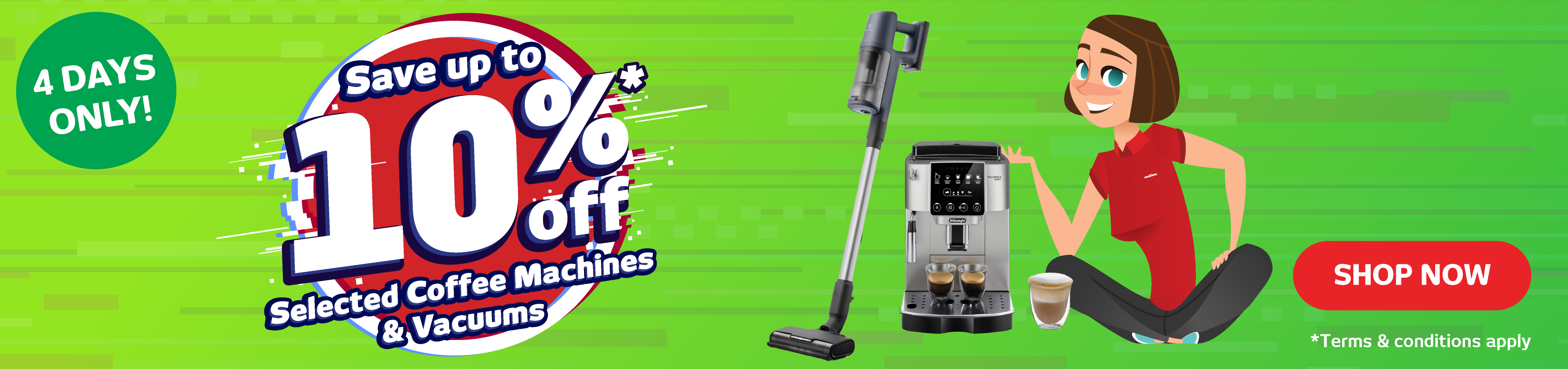 Save Up To 10% On Selected Coffee Machines & Vacuums