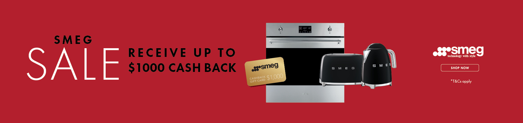 Receive Up To $1,000 Cashback On SMEG Appliances