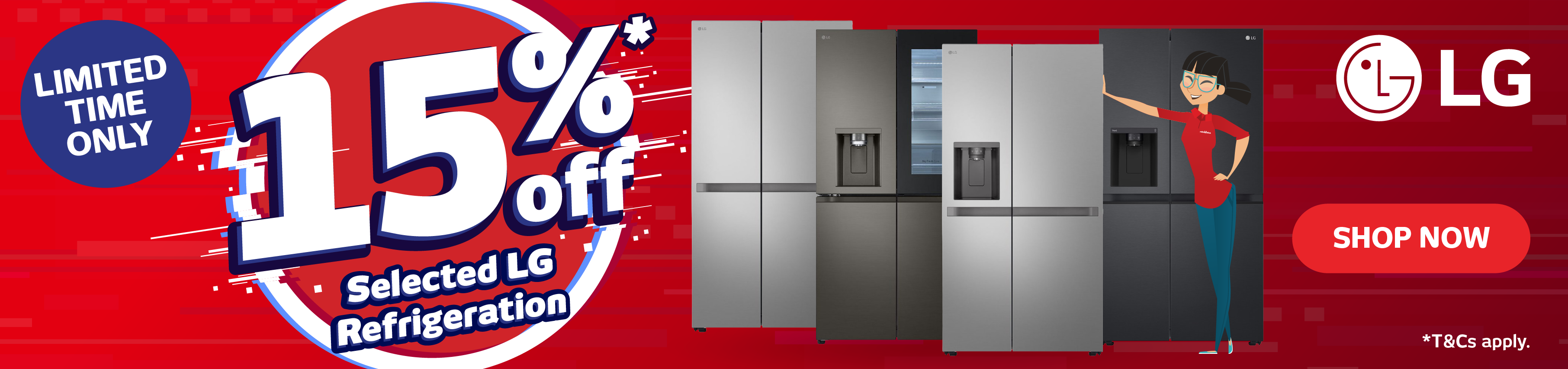 Save 15% Off Selected LG Refrigeration
