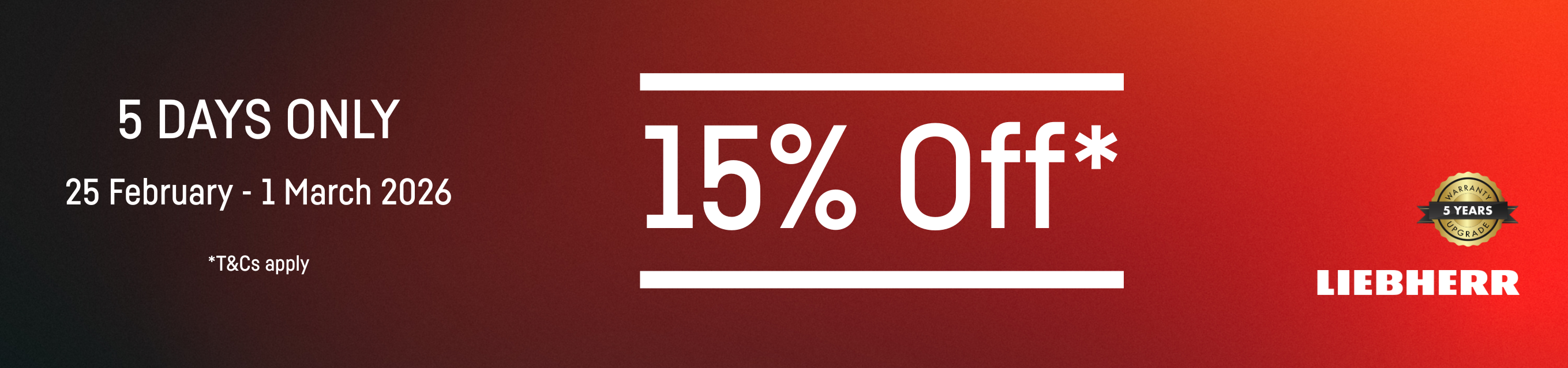 Save 15% Off Selected Liebherr