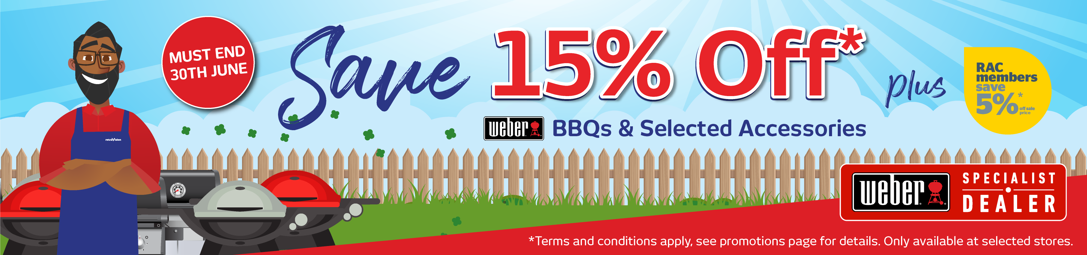 15% off All Weber BBQs & Selected Accessories at Retravision