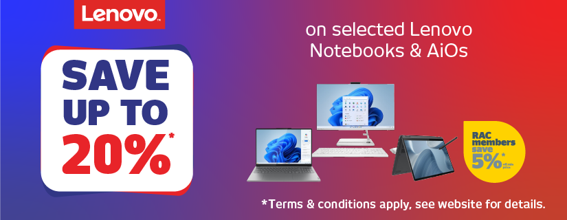 Save Up To 20% On Selected Lenovo Notebooks & AiOs