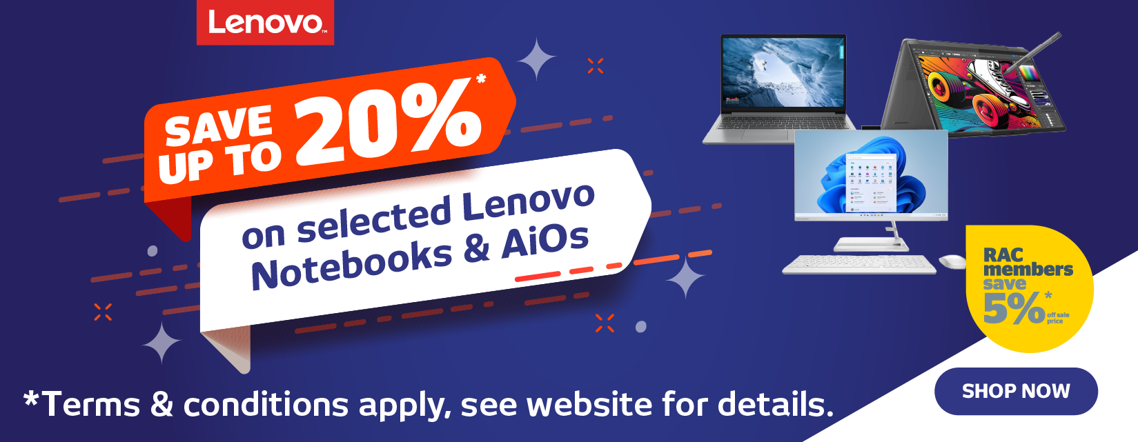 Save Up To 20% On Selected Lenovo Notebooks & AiOs