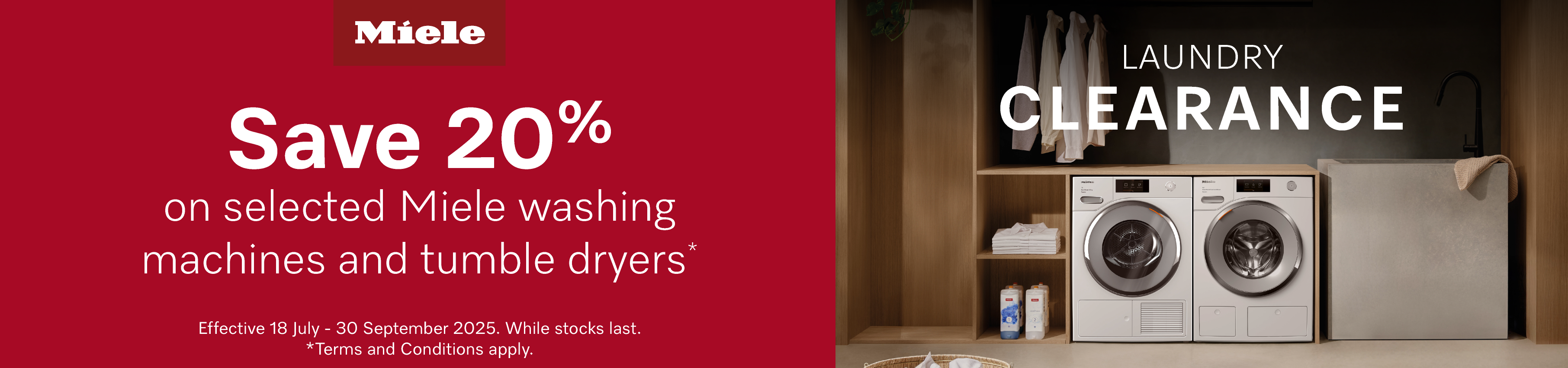 Save 20% Off Selected Miele Laundry Appliances