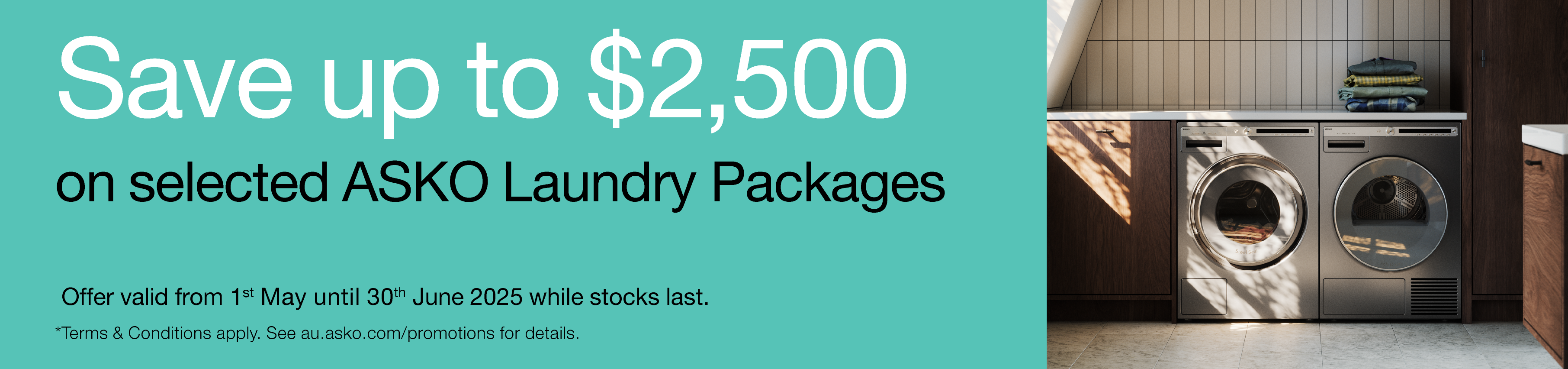 Save Up To $2500 On Selected ASKO Laundry Packages