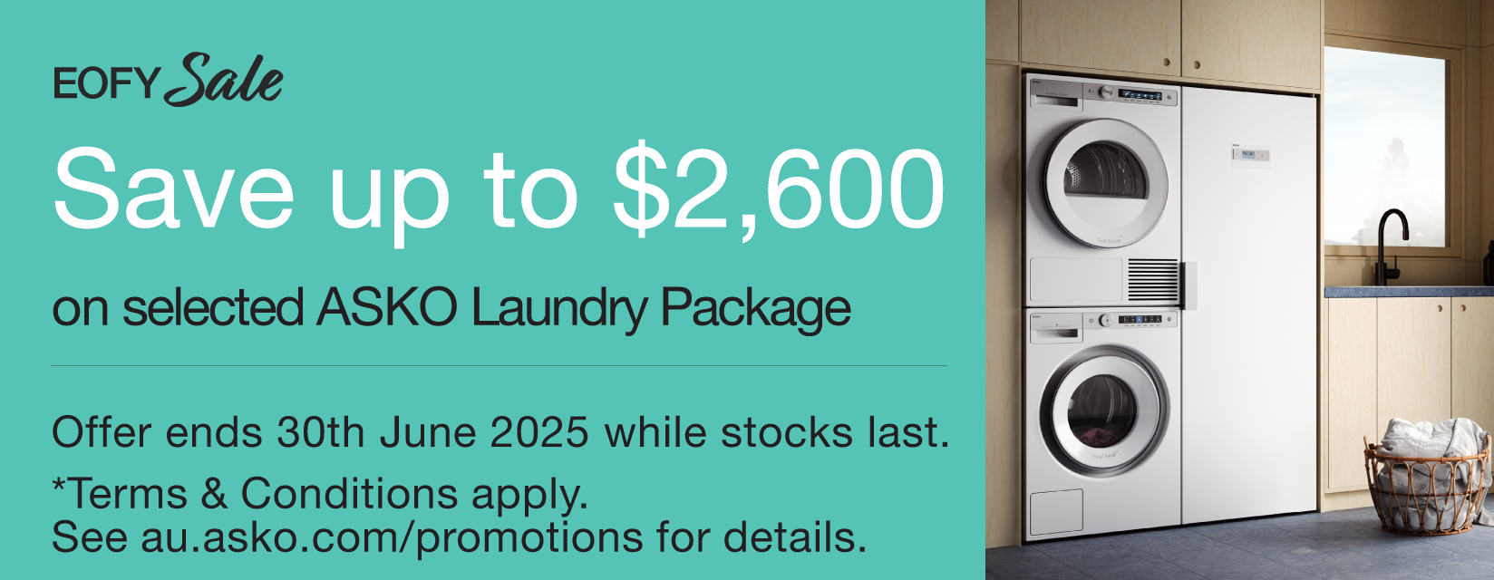 Save Up To $2,600 On Selected ASKO Laundry Packages