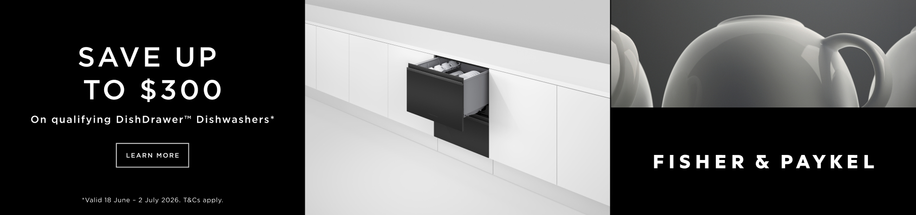 Save Up To $300 On Selected Fisher & Paykel DishDrawer Dishwashers