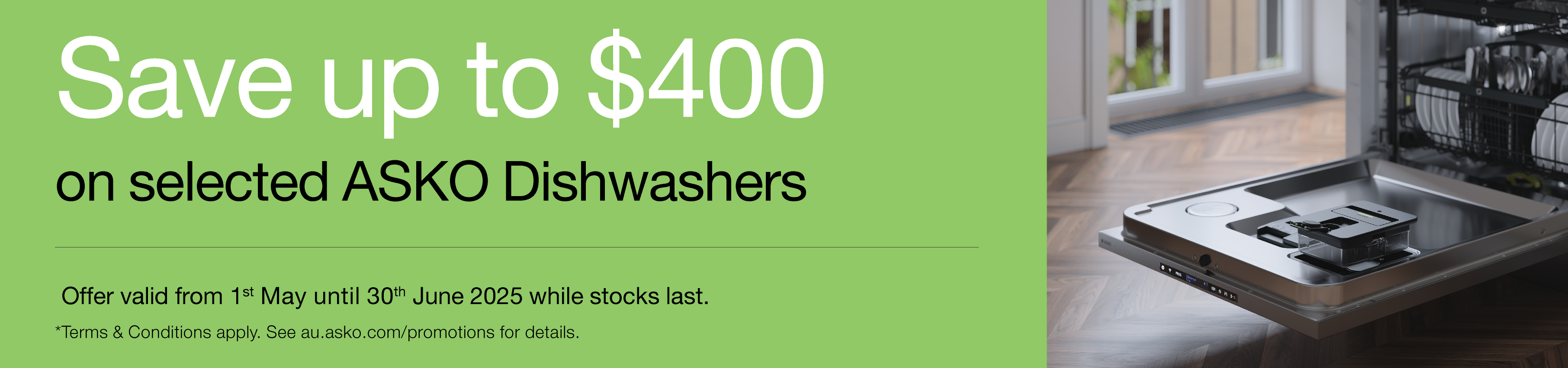 Save Up To $400 On Selected ASKO Dishwashers