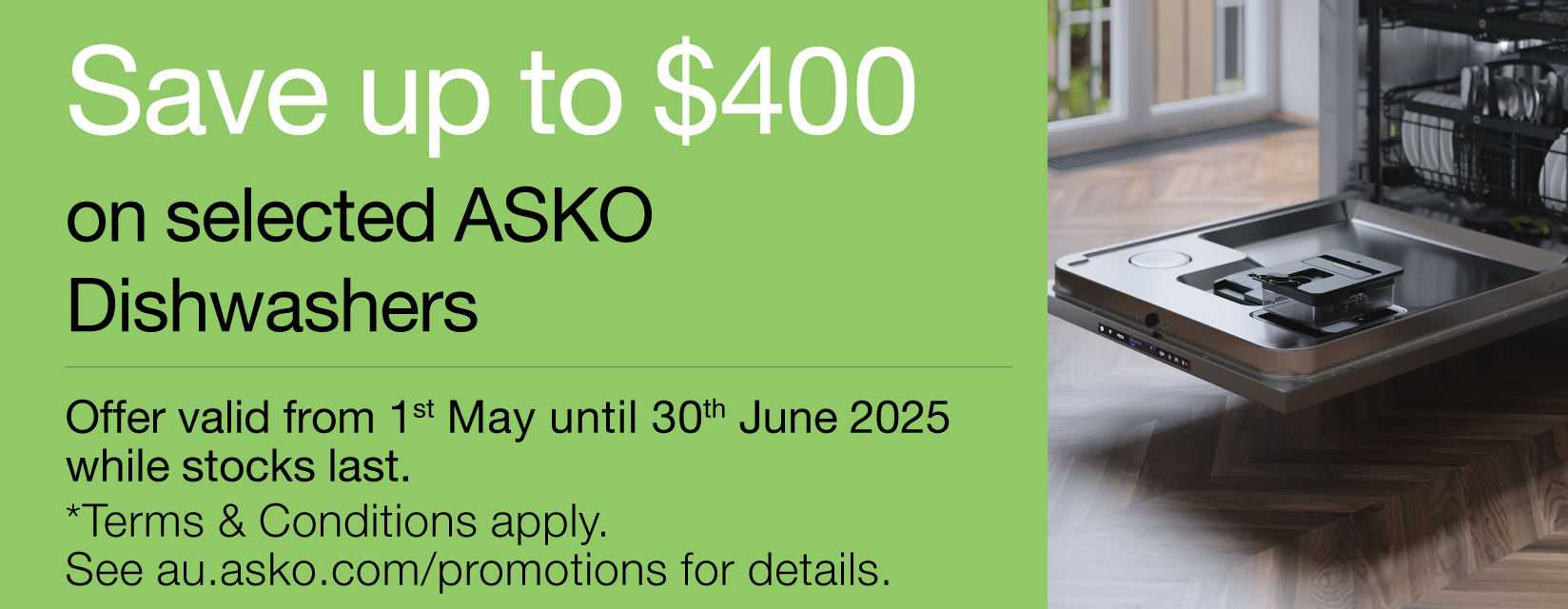Save Up To $400 On Selected ASKO Dishwashers