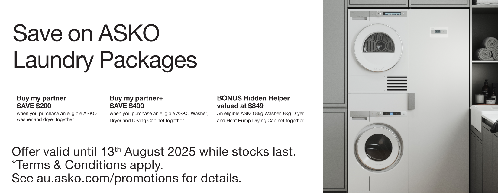 Save Up To $400 On Selected ASKO Laundry Packages