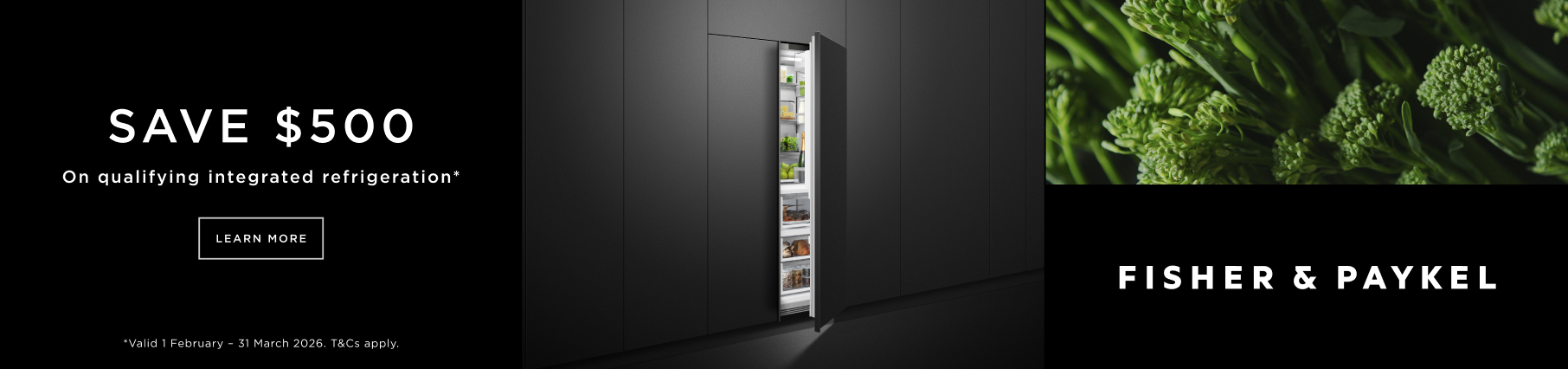 Save $500 On Fisher & Paykel Integrated Refrigeration