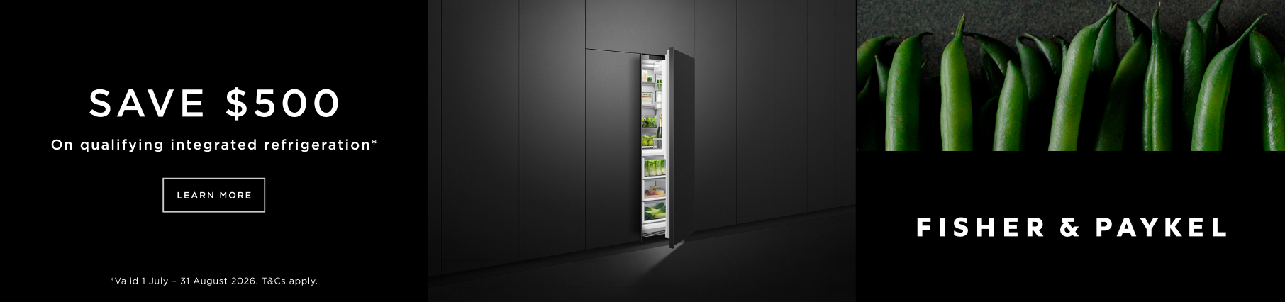 Save $500 on Fisher & Paykel Integrated Refrigeration at Retravision
